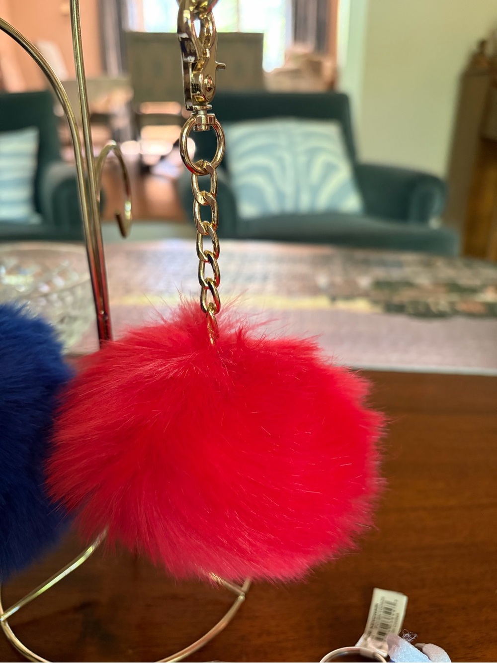 New Choose One Keychain/Bag Charm Mirror, Sneaker or large Pom Pom - Picture 5 of 9